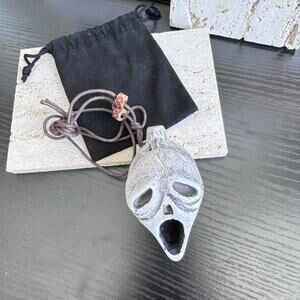 Ghostface Aztec Death Whistle Scream Clay Halloween Horror Prank Necklace Decor